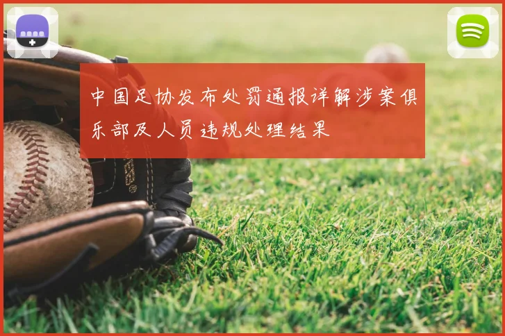 中国足协发布处罚通报详解涉案俱乐部及人员违规处理结果